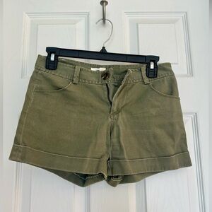 Forever 21 Olive Green High-Rise Cuffed Shorts – Size 24